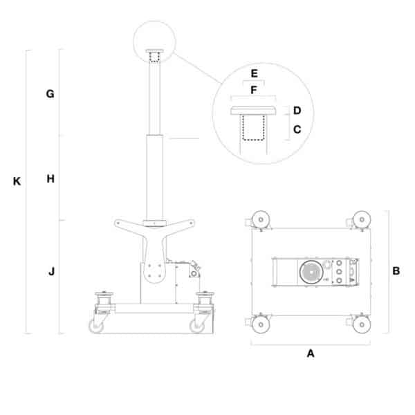 vérin de fond de fosse 15/30t cattini top
