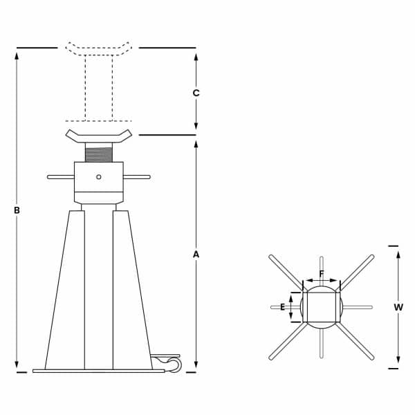 chandelle à vis sur roulettes 1150/1900 10t 85/a