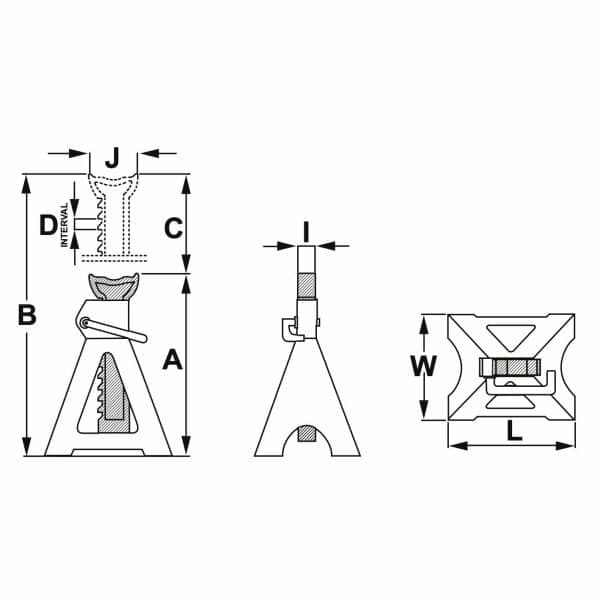 paire de chandelles à crémaillère + goupille de sécurité 505/770 12t 32127