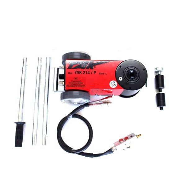 cric oléopneumatique portable 2 vérins 10/20t + 2 rallonges cattini yak214/p