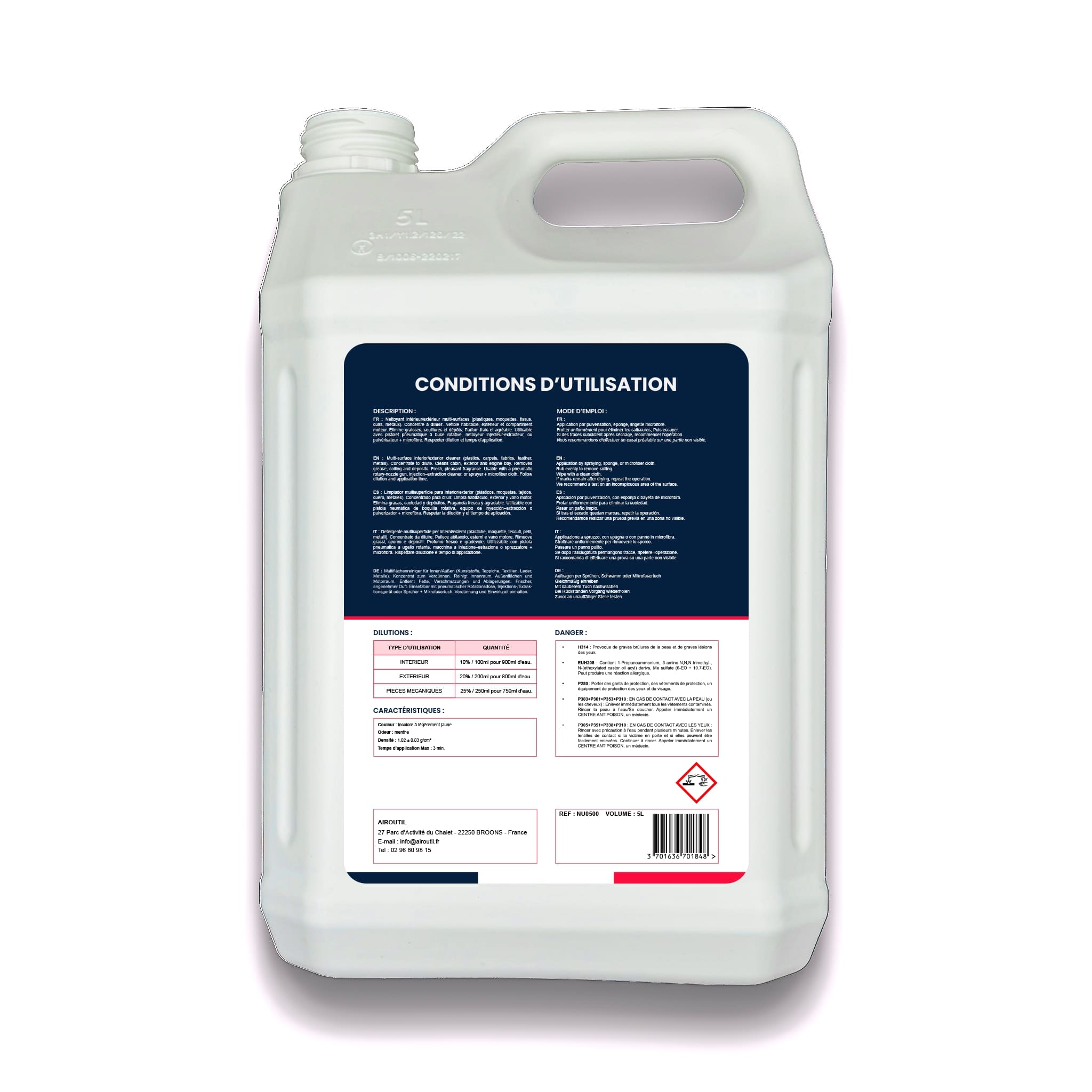 nettoyant universel multi surfaces concentré apc 5l