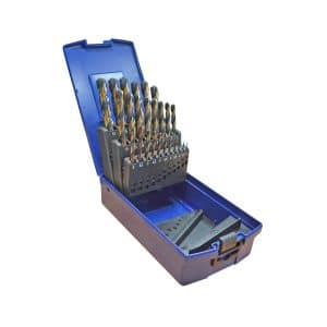 coffret de 25 forets métaux hss meulé gbx din338 Ø 1 à 13 mm x 0,5 mm