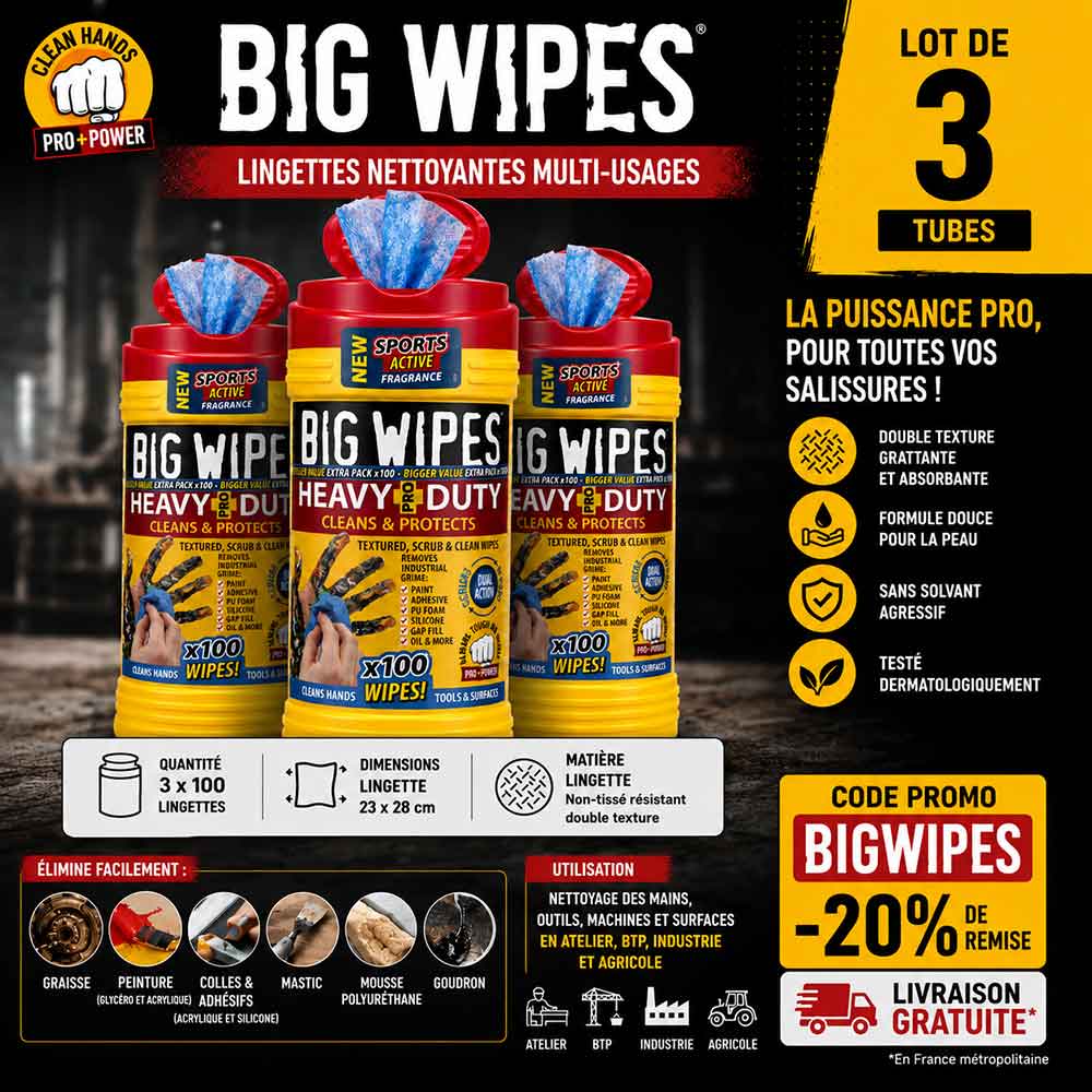 big wipes 2420 100 lingettes nettoyantes multi usages pro 3 unités